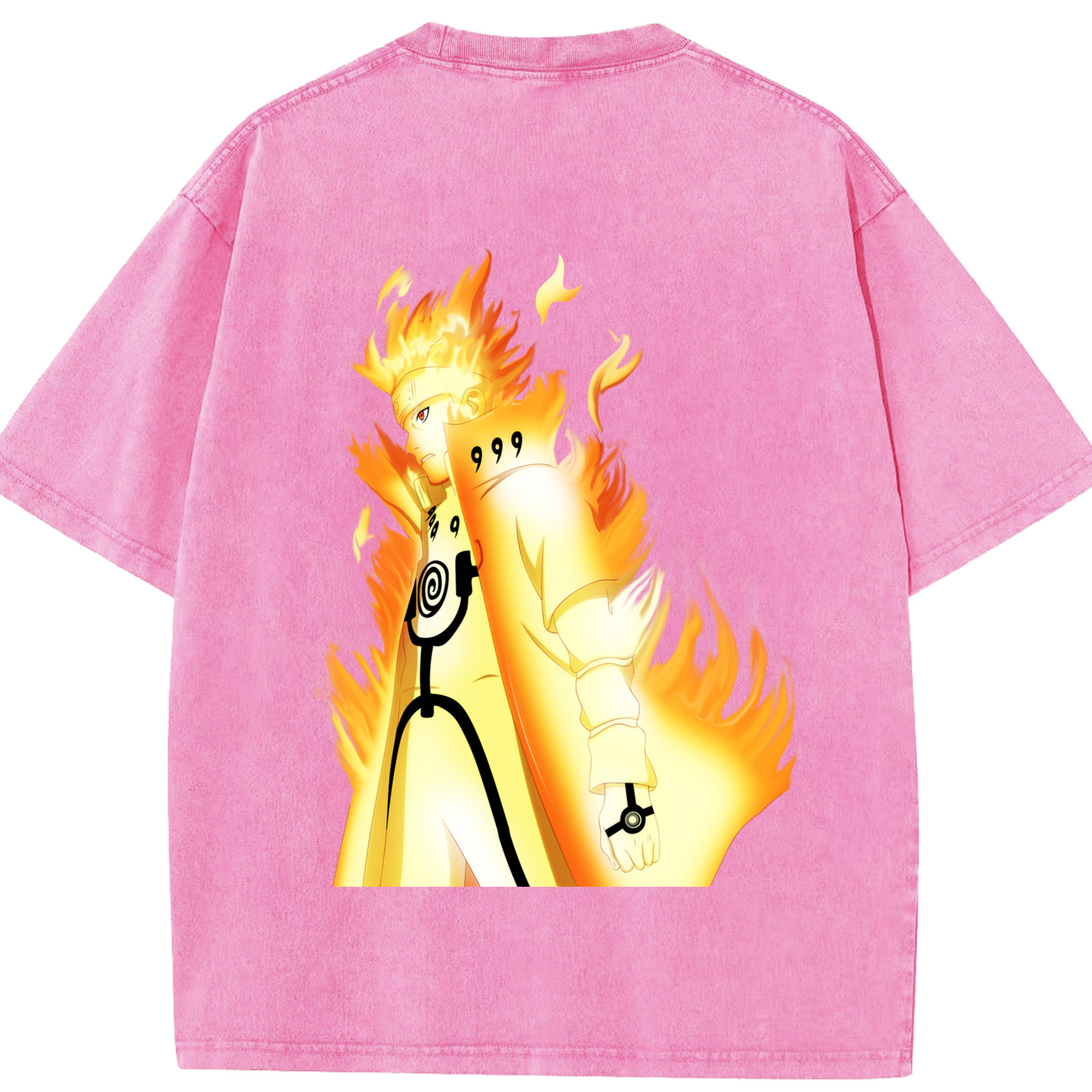 （画像用） NARUTO -ナルト- うずまき ナルト Uzumaki Naruto 綿100% ヴィンテージ風 半袖Tシャツ（背面プリント）